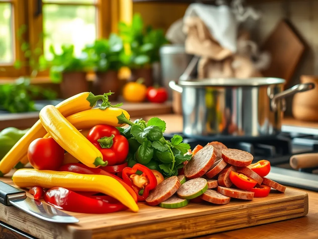 Super przepis na leczo z kabaczka, papryki i kiełbasy