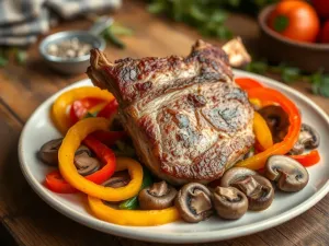 Przepis na karkówkę po cygańsku z pieczarkami i papryką