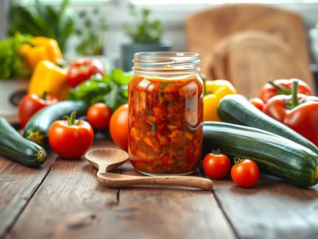 Przepis na sos z cukinii papryki i pomidorów do słoików