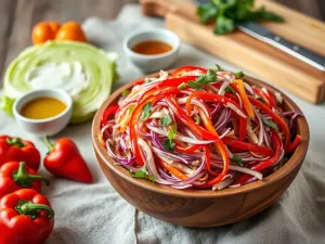 Domowa surówka z kapusty pekińskiej i papryki – przepis